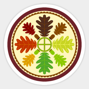 Mighty Oak Folk Art Hex Sign Sticker